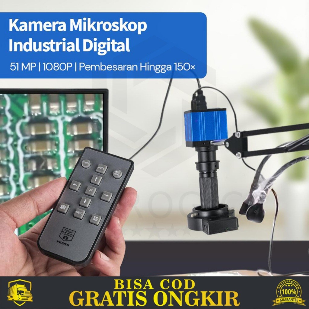 KAMERA MIKROSKOP DIGITAL INDUSTRI CAMERA 1080P SET MIC LED USB 51MP