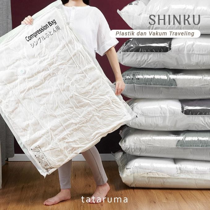 

shinku - plastik vakum jumbo kompresi pakaian selimut coat bed cover termurah