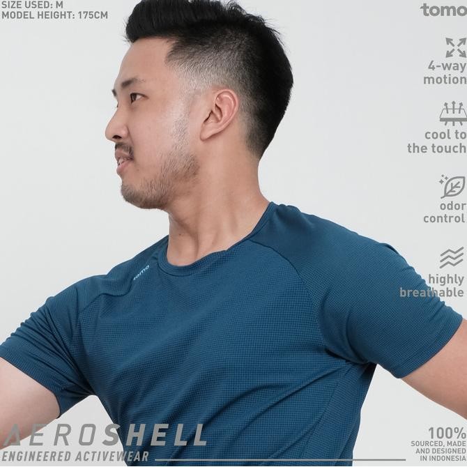 

BLUE- TOMO AEROSHELL / MENS ACTIVE SHORT SLEEVE SHIRT / INDIGO BLUE