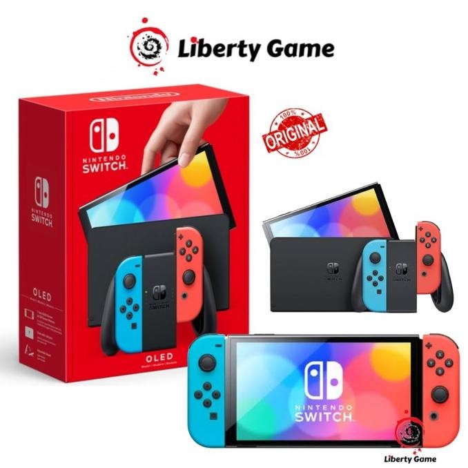 

BLUE- NINTENDO SWITCH OLED MODEL VERSION CONSOLE MESIN NEON BLUE RED