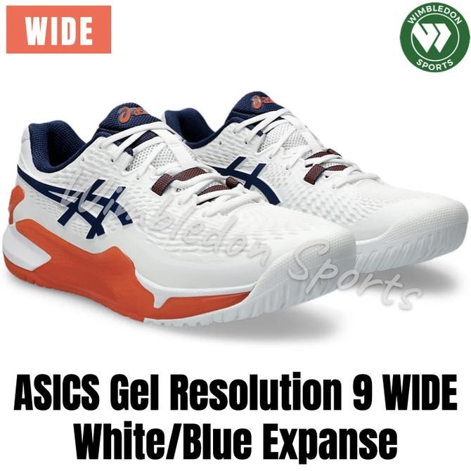 

BLUE- SEPATU TENIS ASICS GEL RESOLUTION 9 WIDE WHITE BLUE / ASIC TENNIS MEN