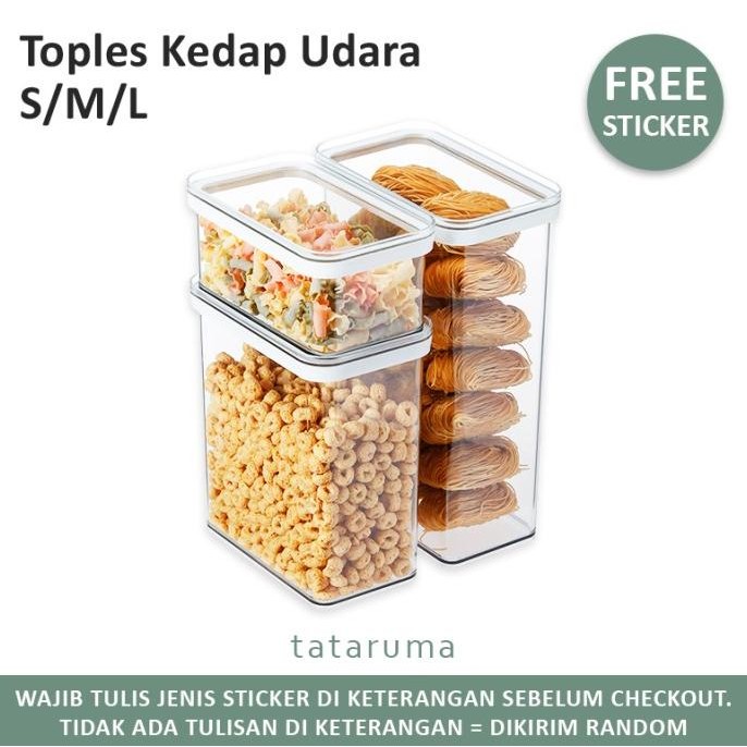 

hika - toples transparan / clear storage jar kedap udara minimalis termurah