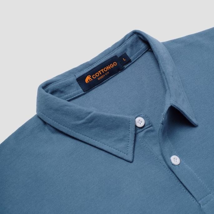 

BLUE- COTTONGO POLO SHIRT STEEL BLUE