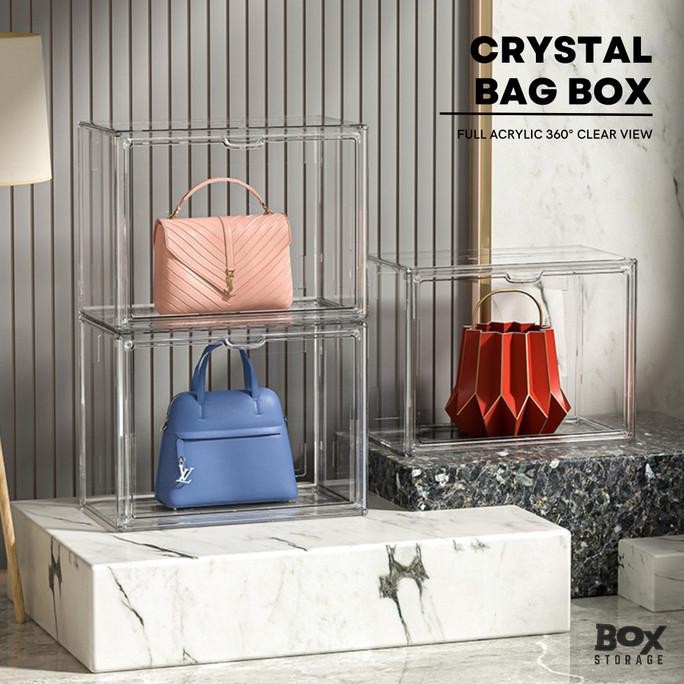 

crystalbag display box full acrylic clear transparent extra large termurah