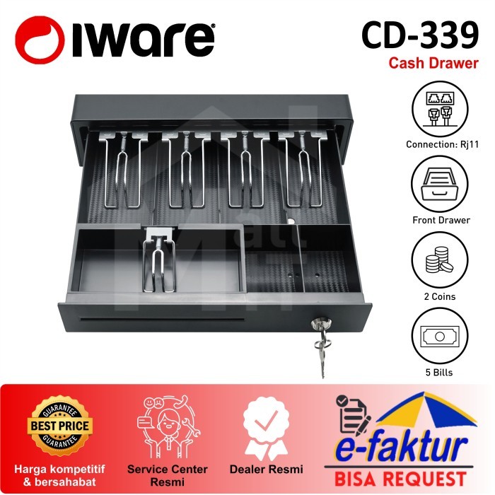 

CASH DRAWER LACI KASIR RJ11 IWARE CD-339 CD339 POS Penganti CD330 MDN