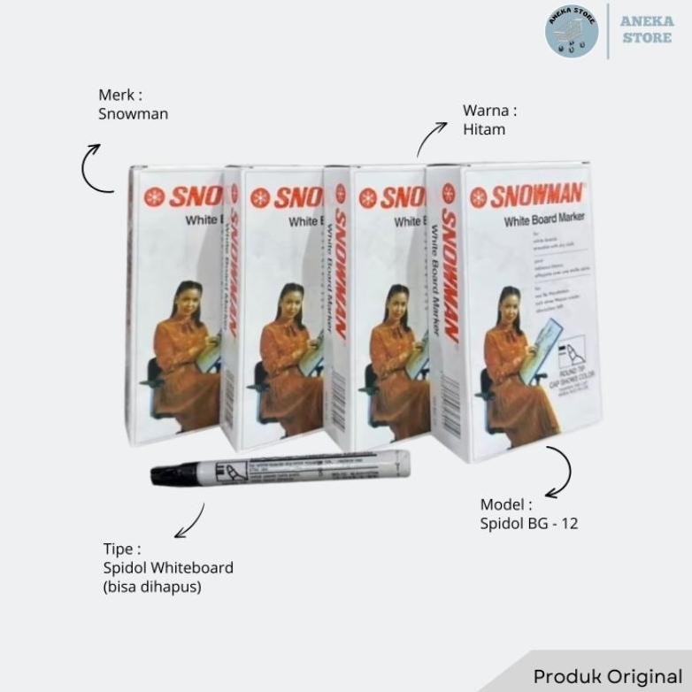 

New Arrival 0027 Spidol White Board Snowman Hitam Bg-12. Eceran