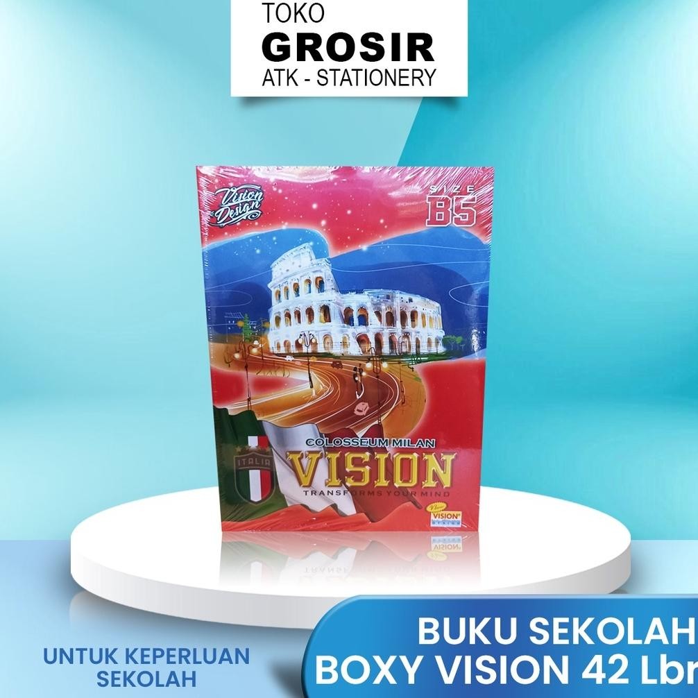 

Sale Buku Tulis Boxy Vision 42 Lembar 1 Pack Isi 6 Buku