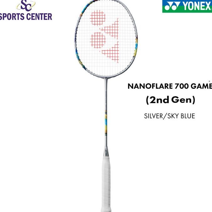 

BLUE- NEW RAKET BADMINTON YONEX NANOFLARE 700 GAME 2ND GEN SILVER / SKY BLUE