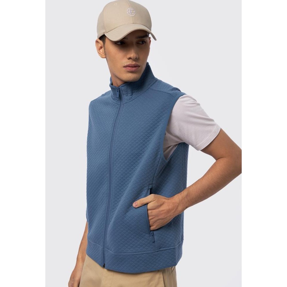 

BLUE- EXECUTIVE SLIM FIT HIGH NECK VEST 1-VSICRT124F390 DUSTY BLUE