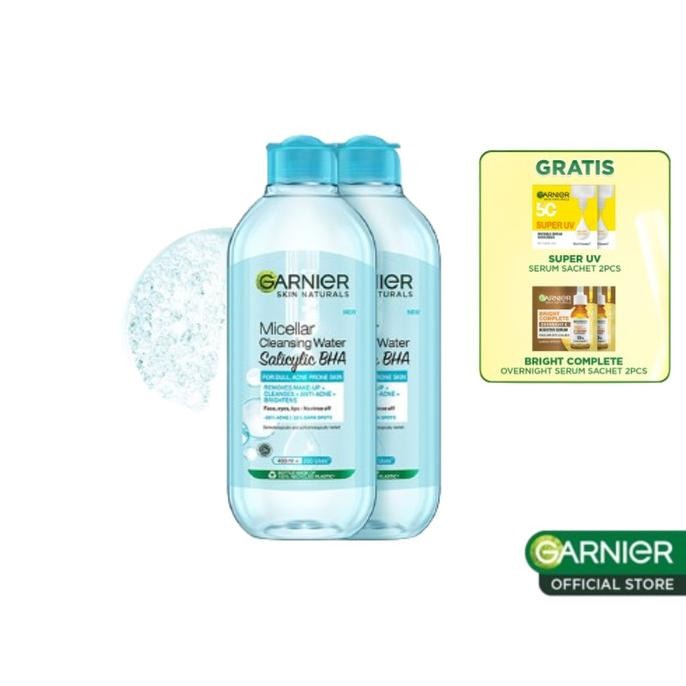 

BLUE- GARNIER MICELLAR WATER BLUE SALICYLIC BHA 400ML TWIN PACK