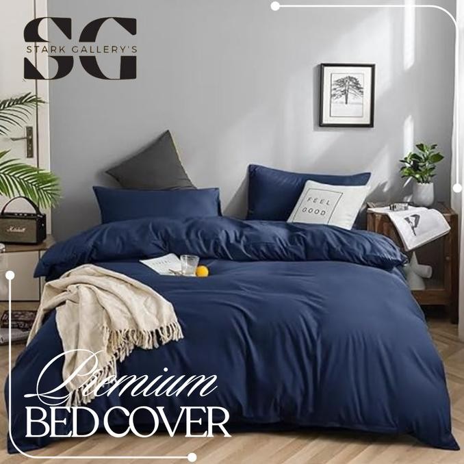 Bed cover set full navy polos sprei 90x200 120x200 140x200 160x200