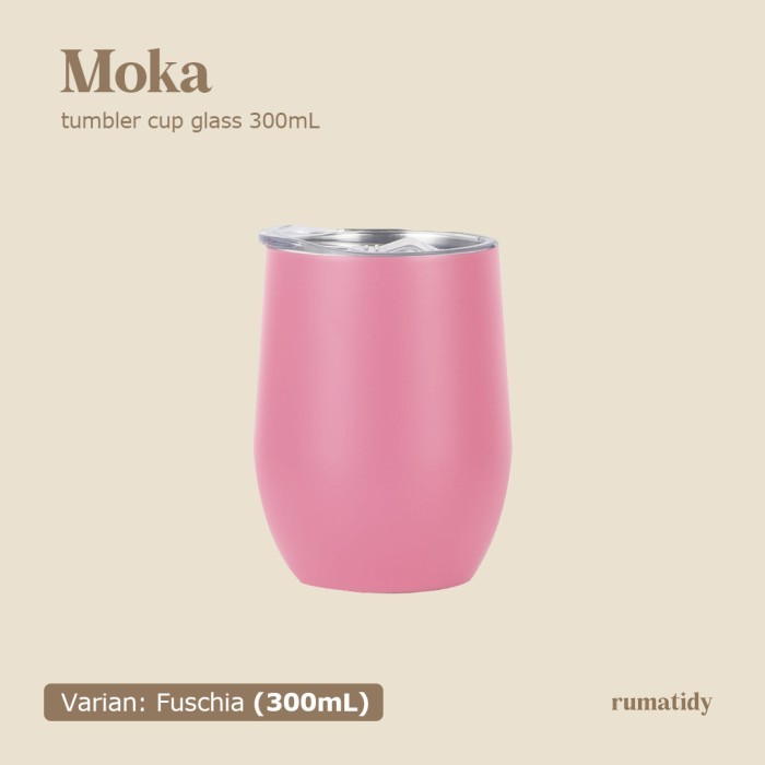 MOKA TUMBLER GELAS STAINLESS 304 TUMBLER CUP KEDAP ANTI BOCOR 300ML TAHAN PANAS TAHAN DINGIN