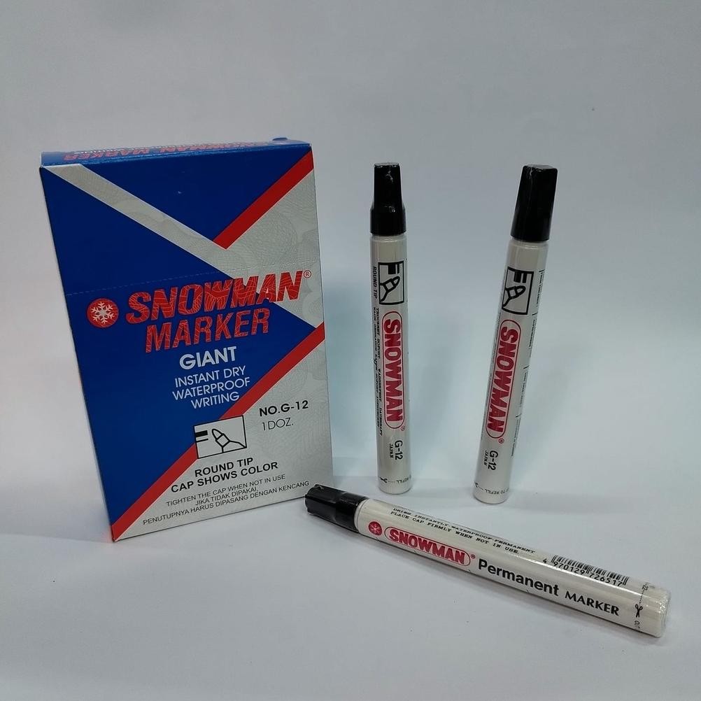 

Trend Spidol Snowman Permanent G-12 Hitam ( 1Pcs)