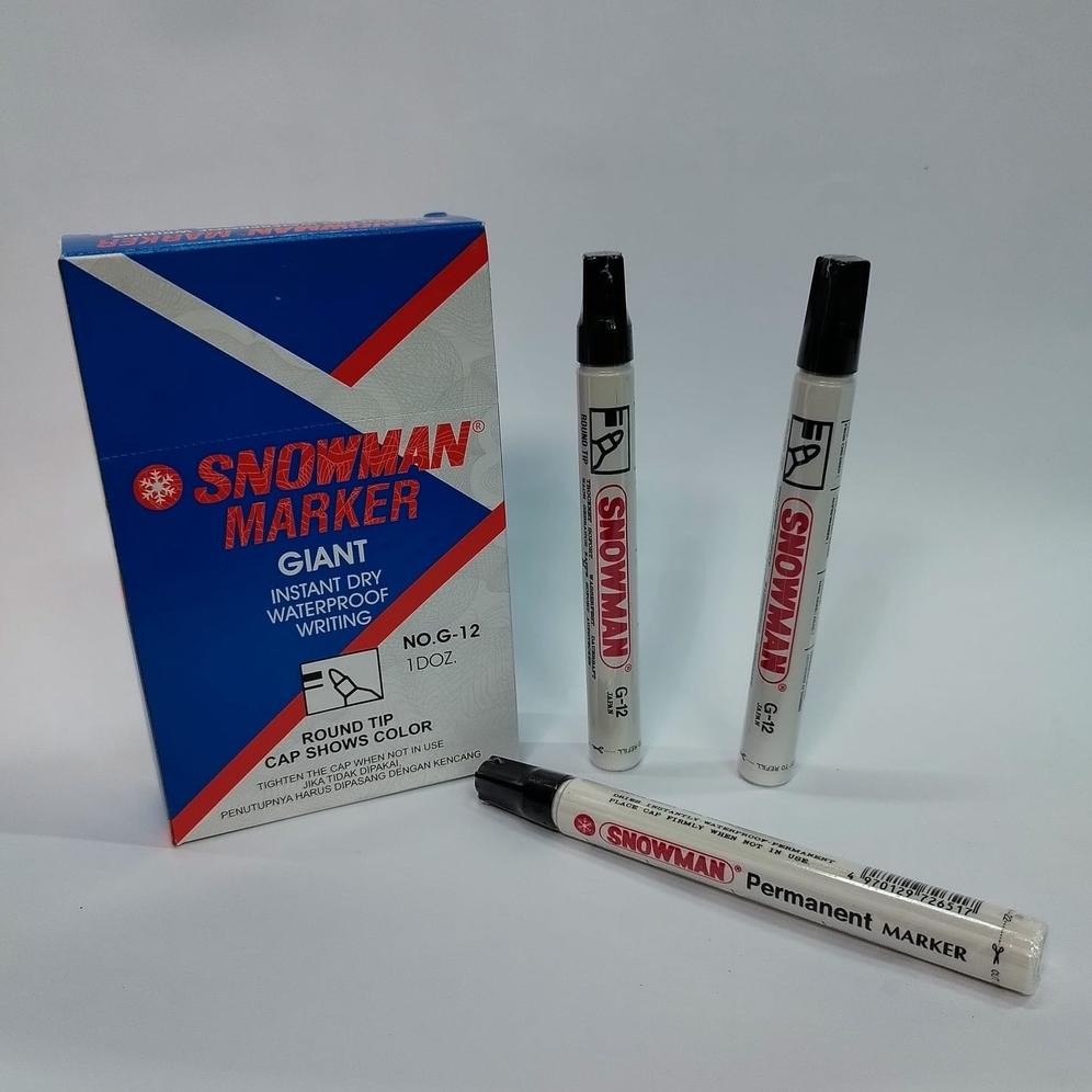 

Trend Spidol Snowman Permanent G-12 Hitam ( 1Pcs)