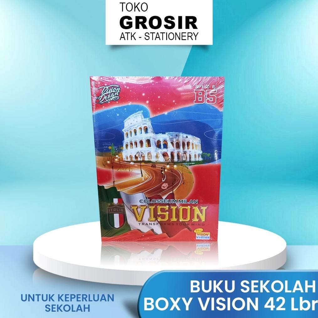 

Terlaris Buku Tulis Boxy Vision 42 Lembar 1 Pack Isi 6 Buku