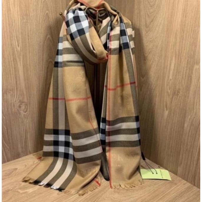 Sale New Syal Pashmina Motif Kotak-Kotak || Syal Motif || Slendang-Cokelat