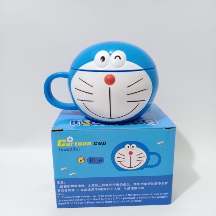 MUG KEPALA KARAKTER DORAEMON KEROPPI HELLO KITTY GELAS LUCU MELAMIN