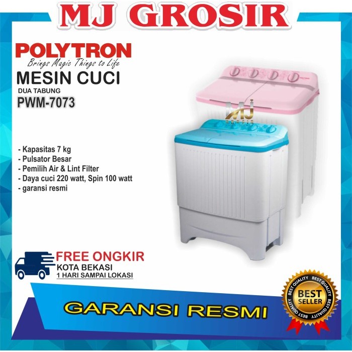 MESIN CUCI POLYTRON PAW 7366 7KG 2 TABUNG PAW 7366 7 KG PRIMADONA