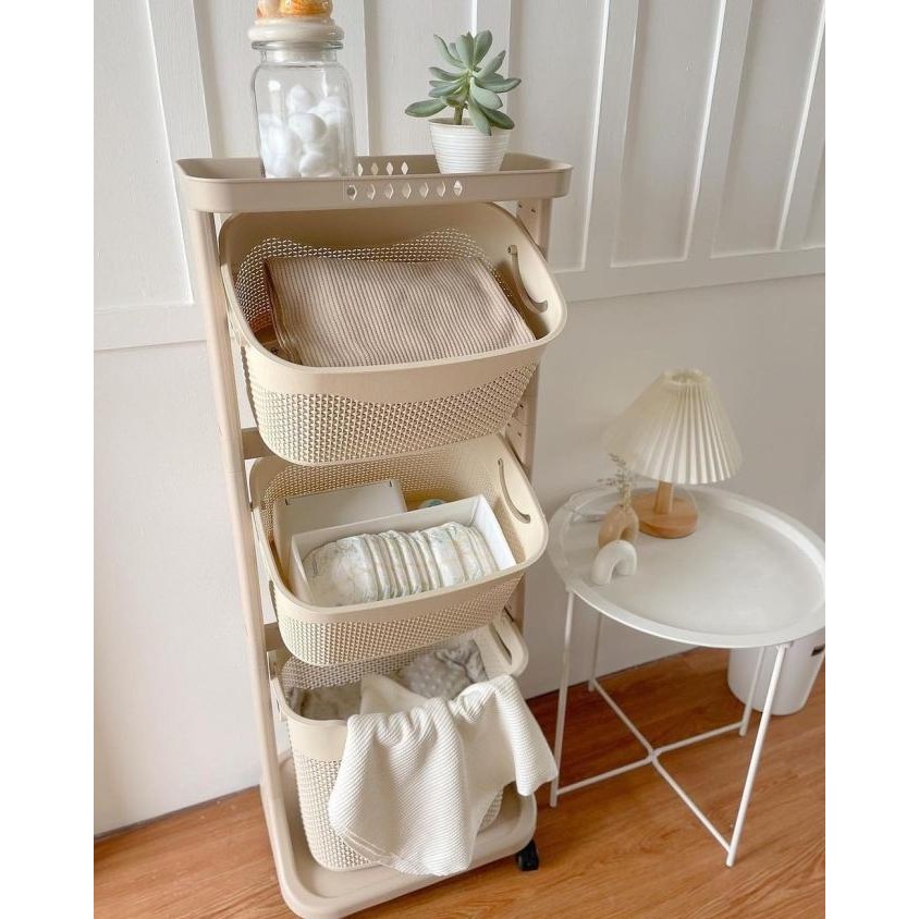 LAUNDRY BASKET OLYMPLAST PLASTIK SUSUN 3 KERANJANG BAJU