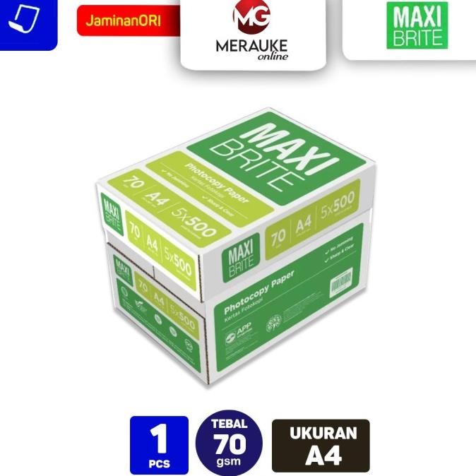

TERMURAH - Kertas HVS / Kertas Fotokopi A4 70 gsm PER-KARTON (1 KARTON isi 5 RIM)