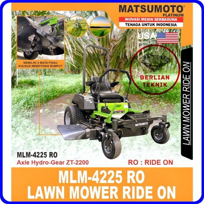 LAWN MOWER MESIN POTONG RUMPUT MOBIL RIDE ON MATSUMOTO MLM 4225 RO