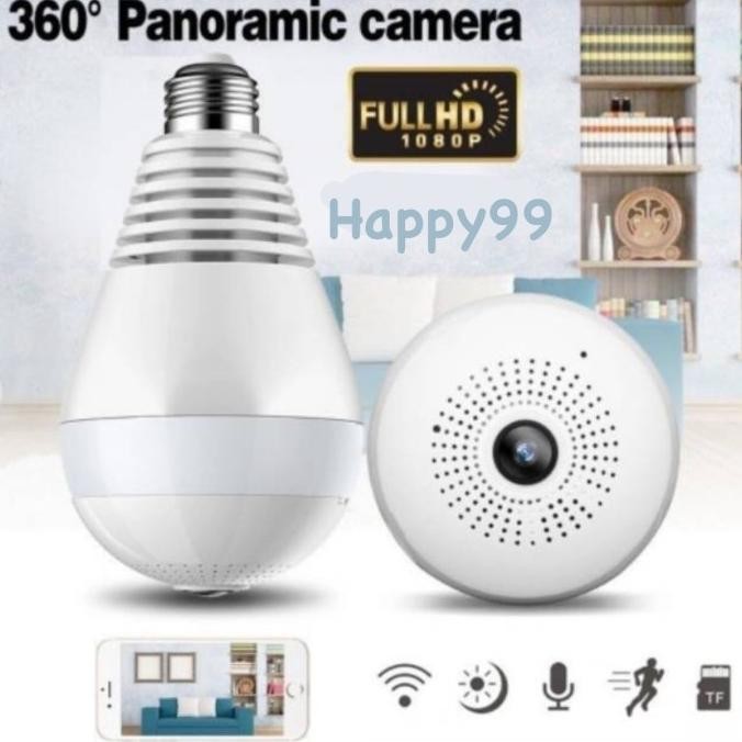 kamera CCTV WiFi bohlam panoramic 360 bulb lamp icsee V380 IP camera