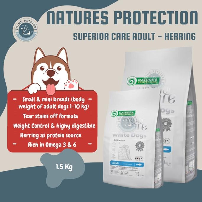 TERBARU - Dogfood Natures Protection Superior Care White Dog Junior Adult 1.5 kg