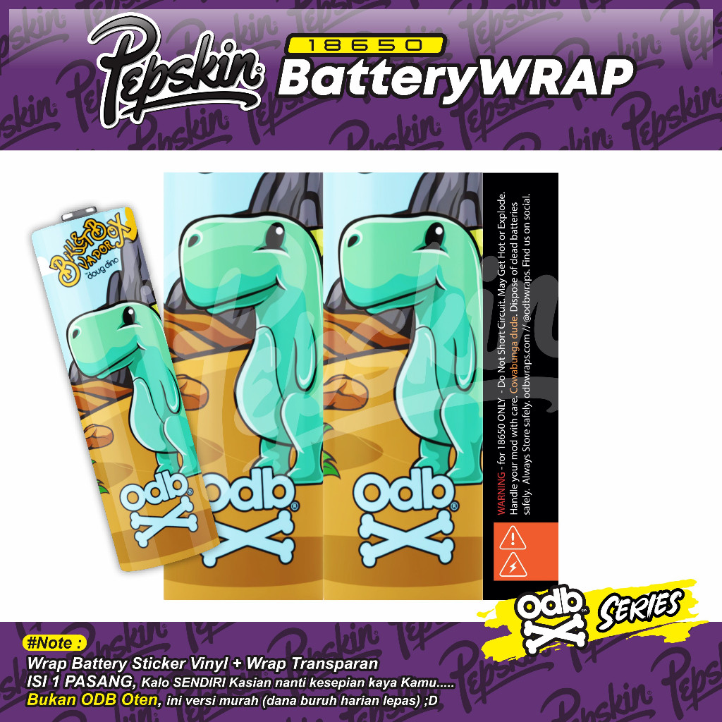 

*Premium Quality* Stiker Wrap Batrei 18650 Odebe V10 03 Garskin Custom Stiker Maxdecal Bkn Case COD