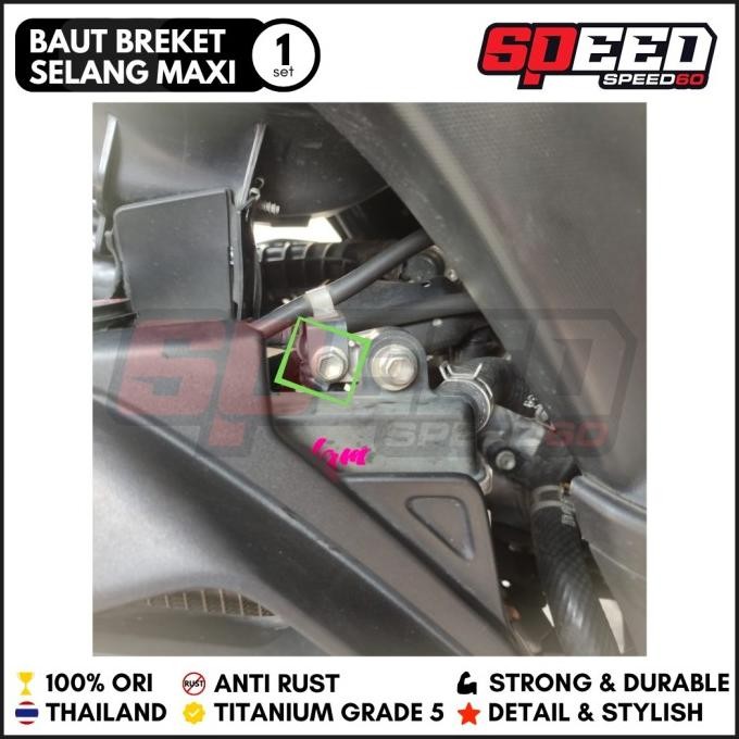 baut titanium breket selang rem belakang yamaha nmax aerox xmax  