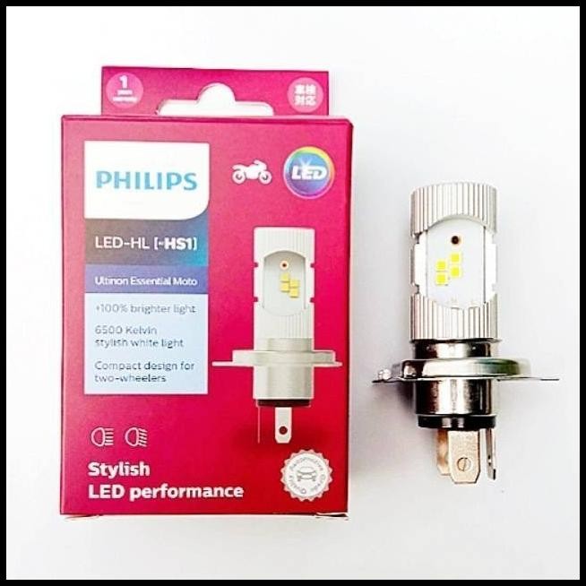 DISKON BOHLAM LAMPU DEPAN MOTOR LED HS1 H4 12V KAKI 3 PUTIH PHILIPS  !!!!!