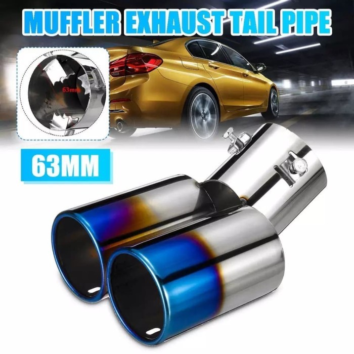 BISA COD Tip Muffler variasi Mufler Ujung Pipa Knalpot 2 corong semua mobil PnP BISA COD