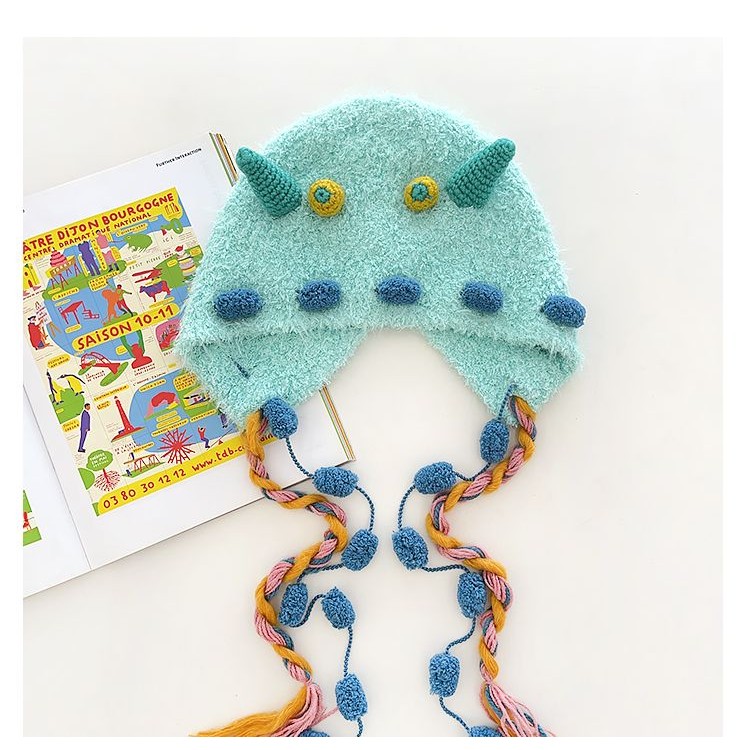 

Topi Rajut Lembut Lucu Lucu, Topi Penutup Telinga Monster Kecil
