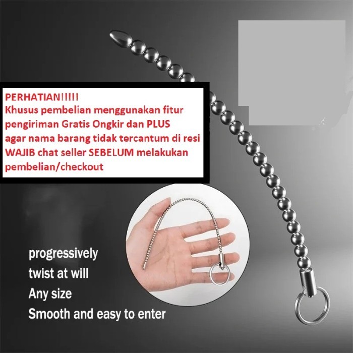 Gapake Lama- Alat Sonde Urethra Urethral Sounding Rod Stainless Steel Tipe 11 Metal Sounding Rod