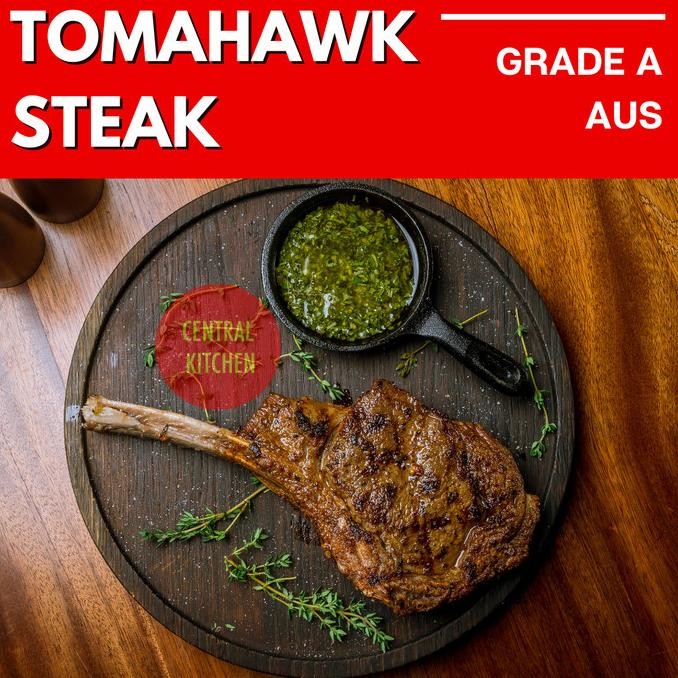 

Premium Tomahawk Beef Steak Aus Grade A Daging Sapi Impor Makasihlohya