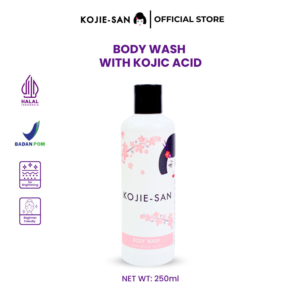 KOJIE-SAN Body Wash 250ml Soap Whitening Moisturizing With Kojic Acid Mencerahkan Kulit-KJSAN-DIPALM