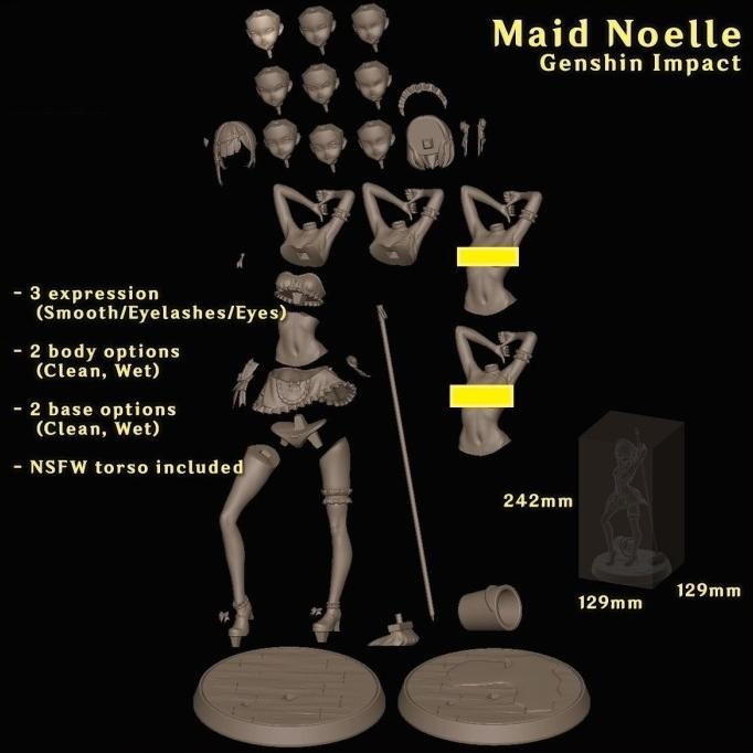 Tersedia Noelle Maid Genshin Impact Resin Kit Figure