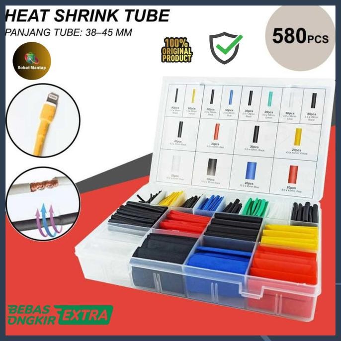 Set Kabel Bakar Heat Shrink Pembungkus Sambungan Kabel Bakar Heat Shrink Tube Selang Bakar Insulasi 