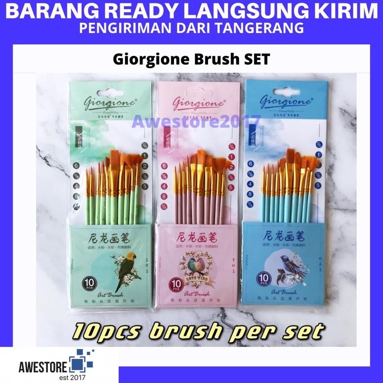 

BISMILAH GIORGIONE BRUSH SET G-188 | KUAS LUKIS SET 10 BIRD SERIES WATER COLOR VIRAL