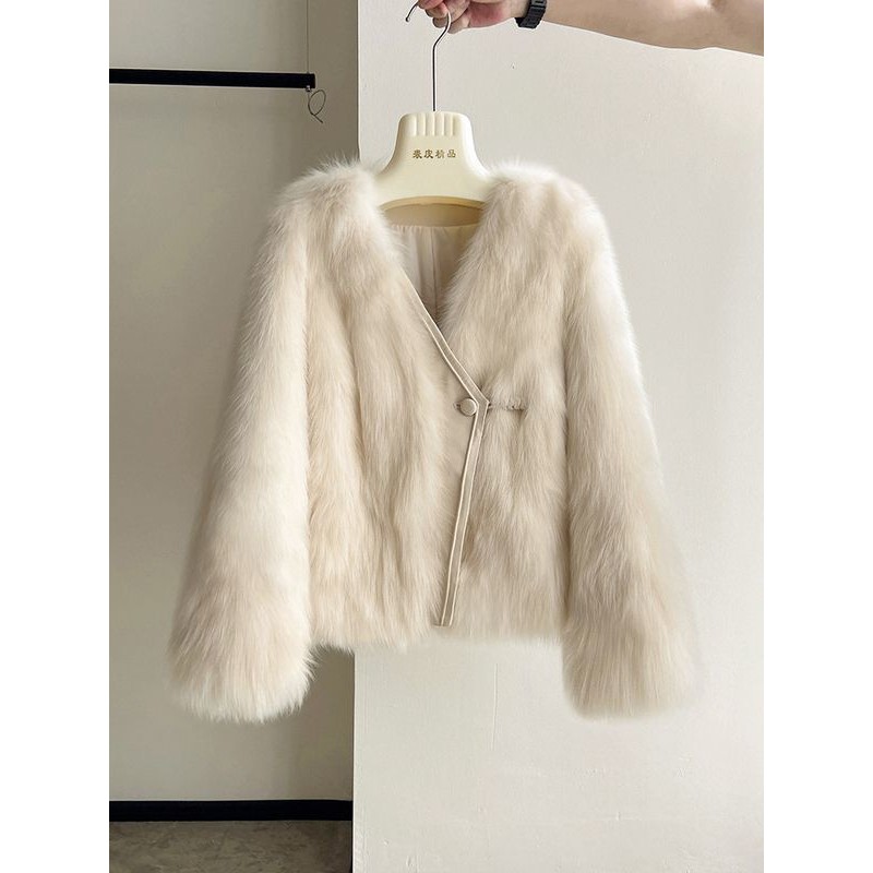 Imitation Fox Fur Fur Coat Winter Fur Integrated Young Mid-Length Fur Coat