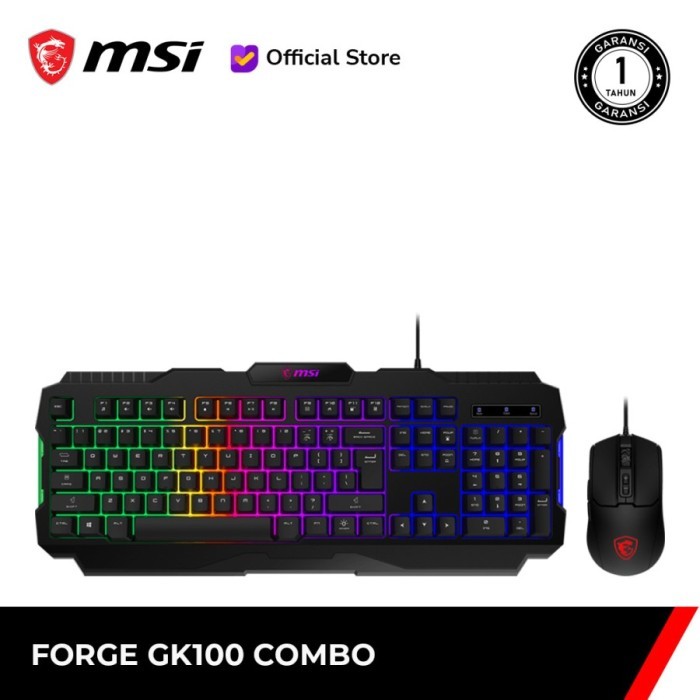 Keyboard Mouse MSI FORGE GK100 COMBO - Bundle Keyboard MSI GK100+Mouse GM100