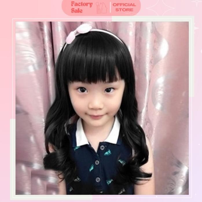 - WIG RAMBUT PALSU ANAK PEREMPUAN PANJANG CURLY HITAM ANTI RONTOK