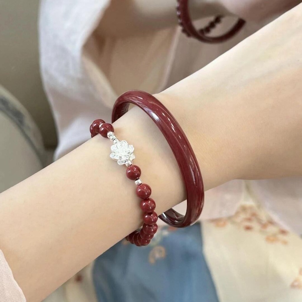 999Gelang Keberuntungan Perak Murni Gelang Pasir Emas Ungu Gelang Lotus