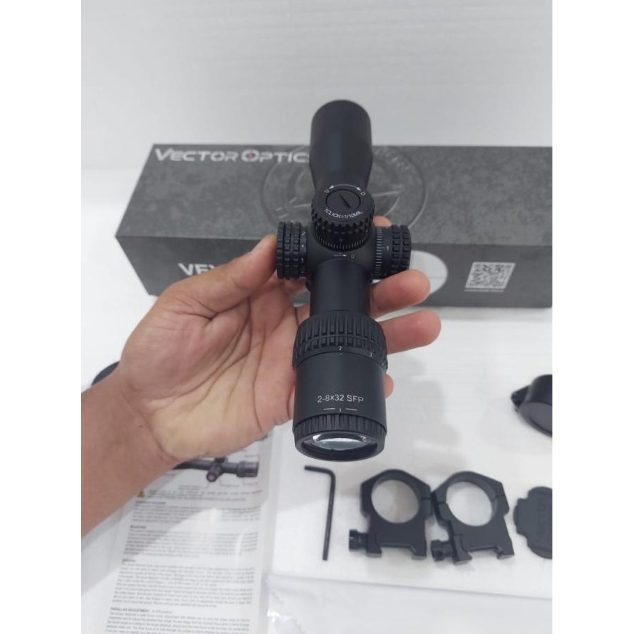 TELESKOP VECTOR VEYRON 2-8x32 IR TITIK TENGAH NYALA BARU VECTOROPTICS