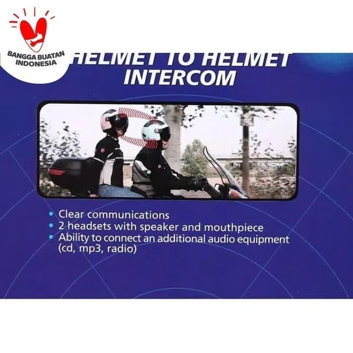 Intercom Helm Interphone Sepeda Motor Handsfree Boncengan Headset Asli
