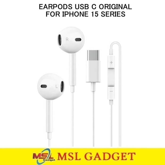 Headset EarPods iPhone 15 USB Type C Handsfree ginal 100%