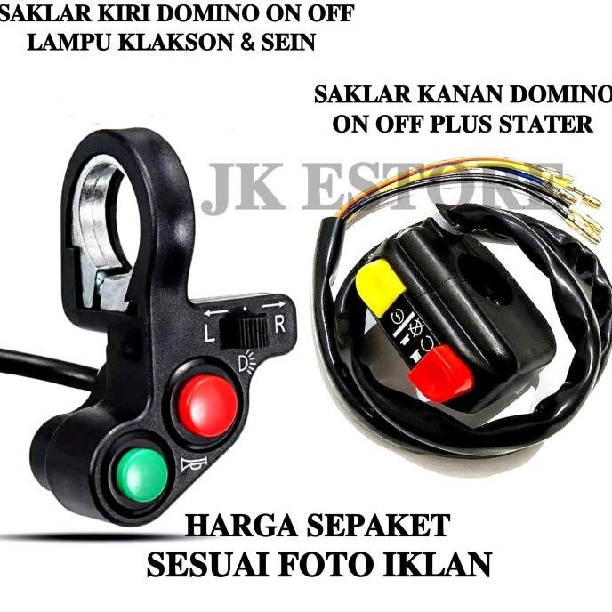 Original Paket Saklar Kiri Domino 4 Tombol + Saklar Kanan Domino Universal