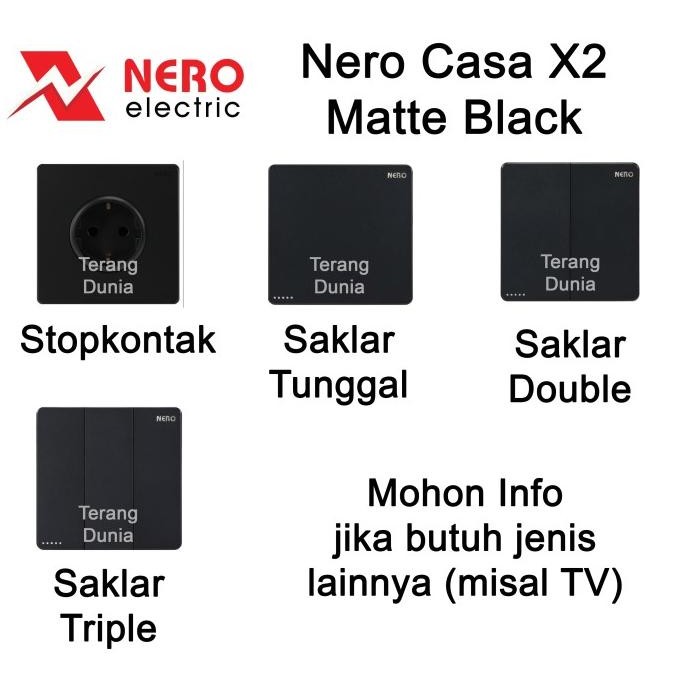 sale saklar nero casa x2 matte black stopkontak nero hitam saklar nero hitam mate black