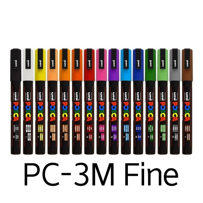 Bundling Set 15 Color Uni Posca PC-3M fine Point Poster Paint Marker