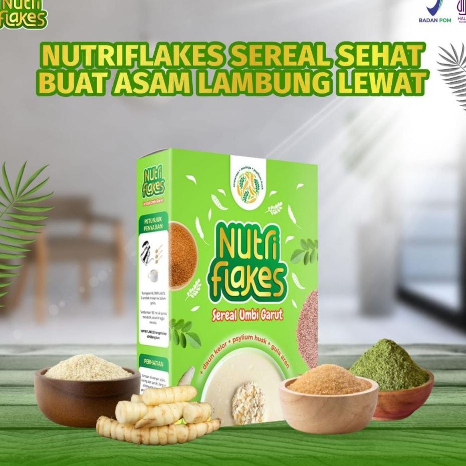 

Sereal Nutriflakes Paket 3 Box - Umbi Garut & Ekstrak Daun Kelor Bantu Atasi Asam Lambung,