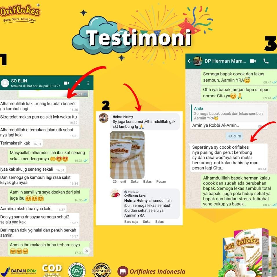 

Flakes Maag Asam Lambung & Gerd Makanan Sarapan Sereal Pati Umbi Garut 350 Gram